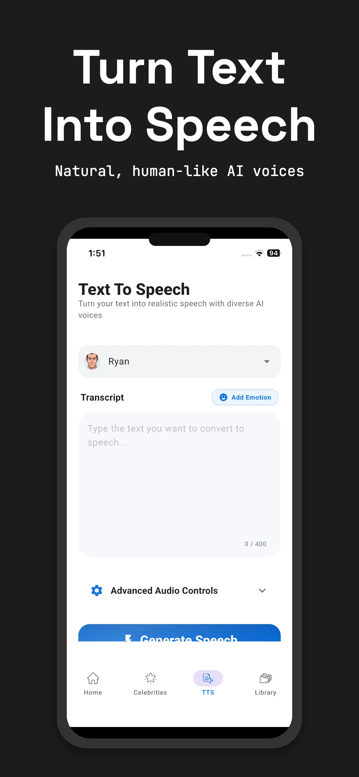 Fish Labs : AI Audio Clone TTS screenshot
